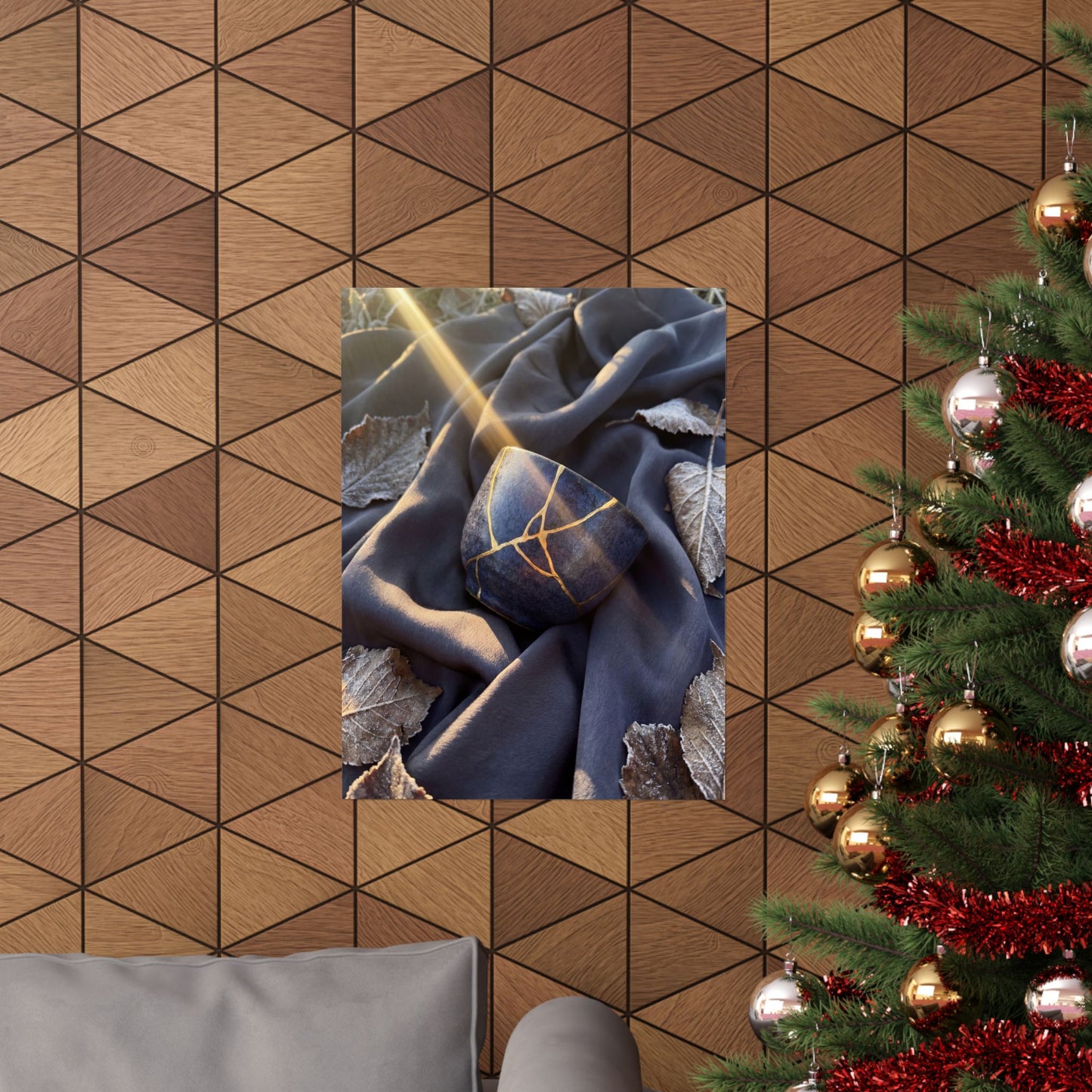 Resilient Silk Drape Wall Art Print - Gold Repair Kintsugi