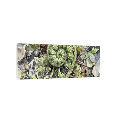 Fern Unfurling Spring Canvas Art | Japandi Neutral Design