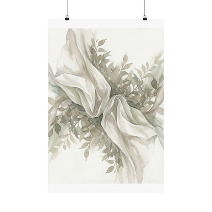 Silk Drape Watercolor Wall Art Print | Elegant Japandi Art Art Print