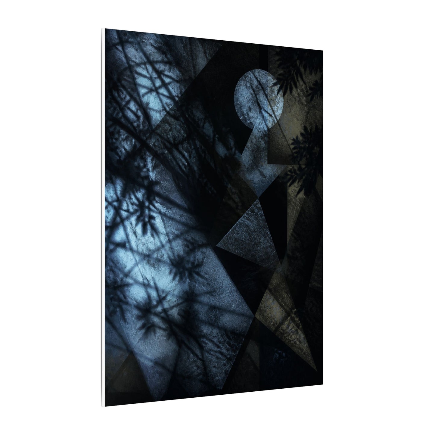 Shadow Play Winter Canvas Art | Dark Japandi Luxurious Design