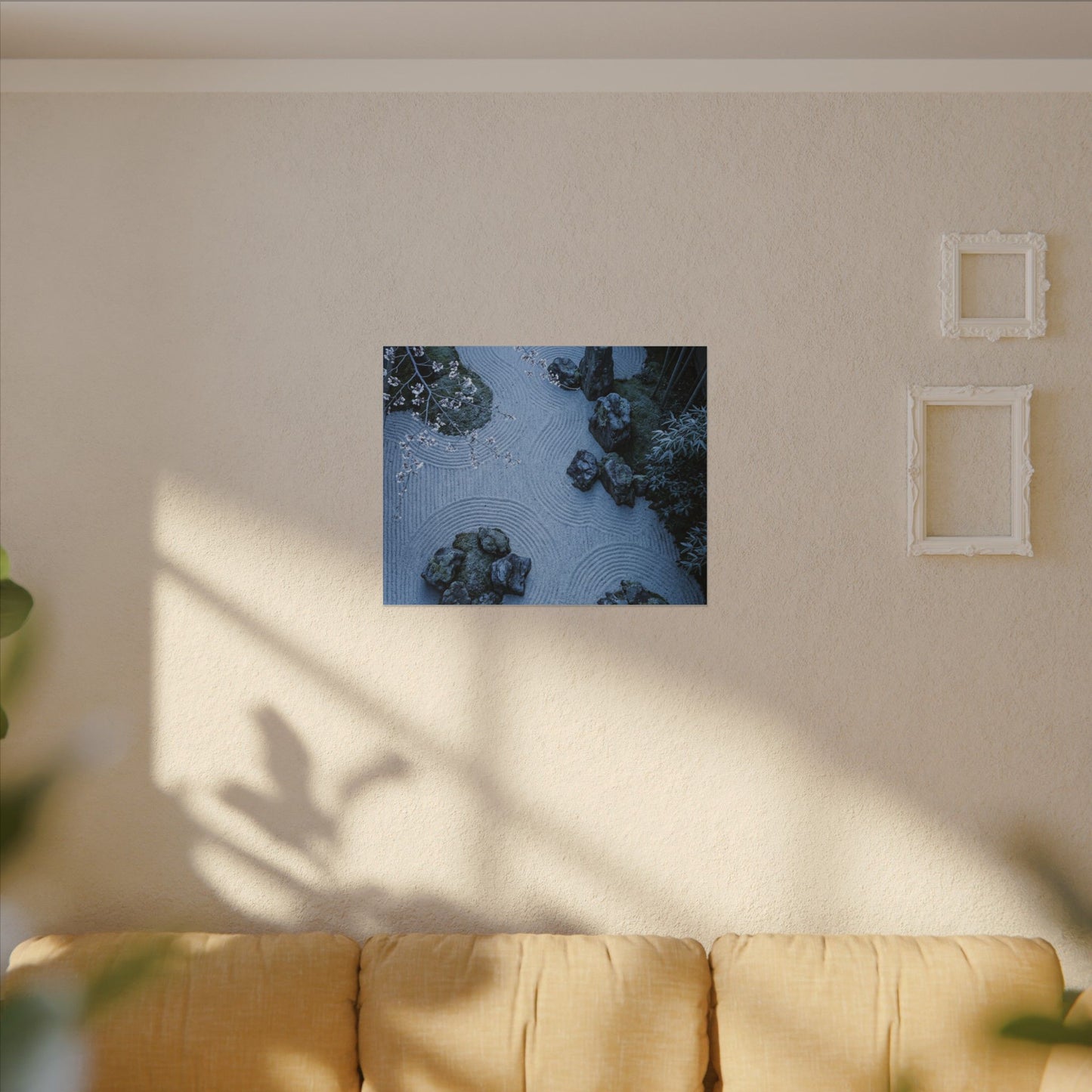 Earthy Silk Drape Canvas Art - Minimal Line Japandi