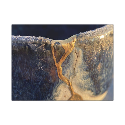 Winter Ceramic Bowl Gold Vein Canvas Art | Healing Decor