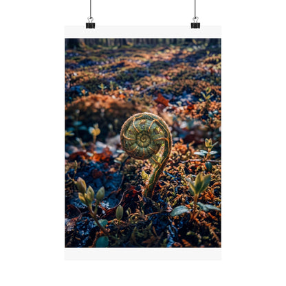 Dappled Fern Unfurling Wall Art Print - Kintsugi Seijaku