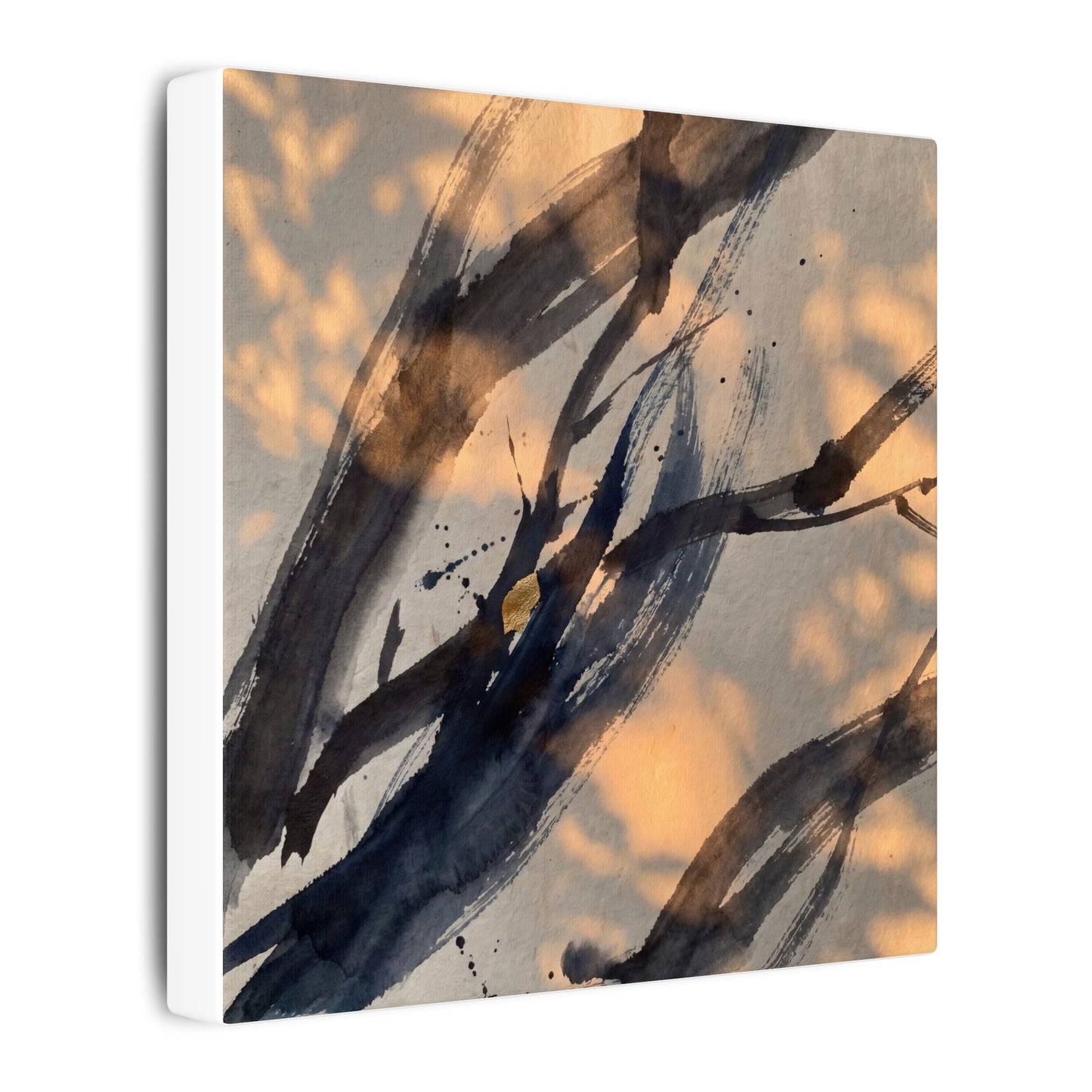 Datsuzoku Ink Brushstroke Canvas Art - Dark Japandi Shadow Zen