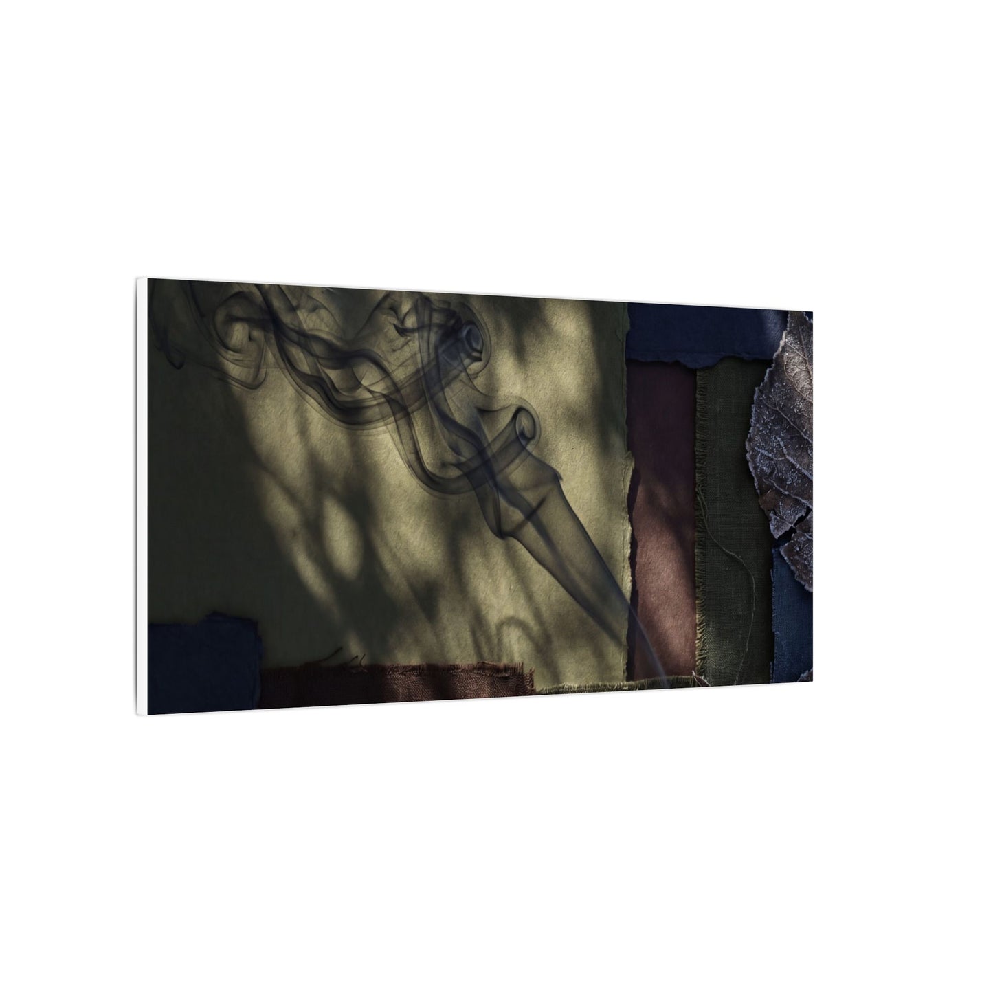 Ma Incense Smoke Canvas Art - Dark Japandi Dark Texture