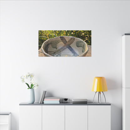 Earthy Ceramic Bowl Canvas Art - Japanese Pattern Japandi
