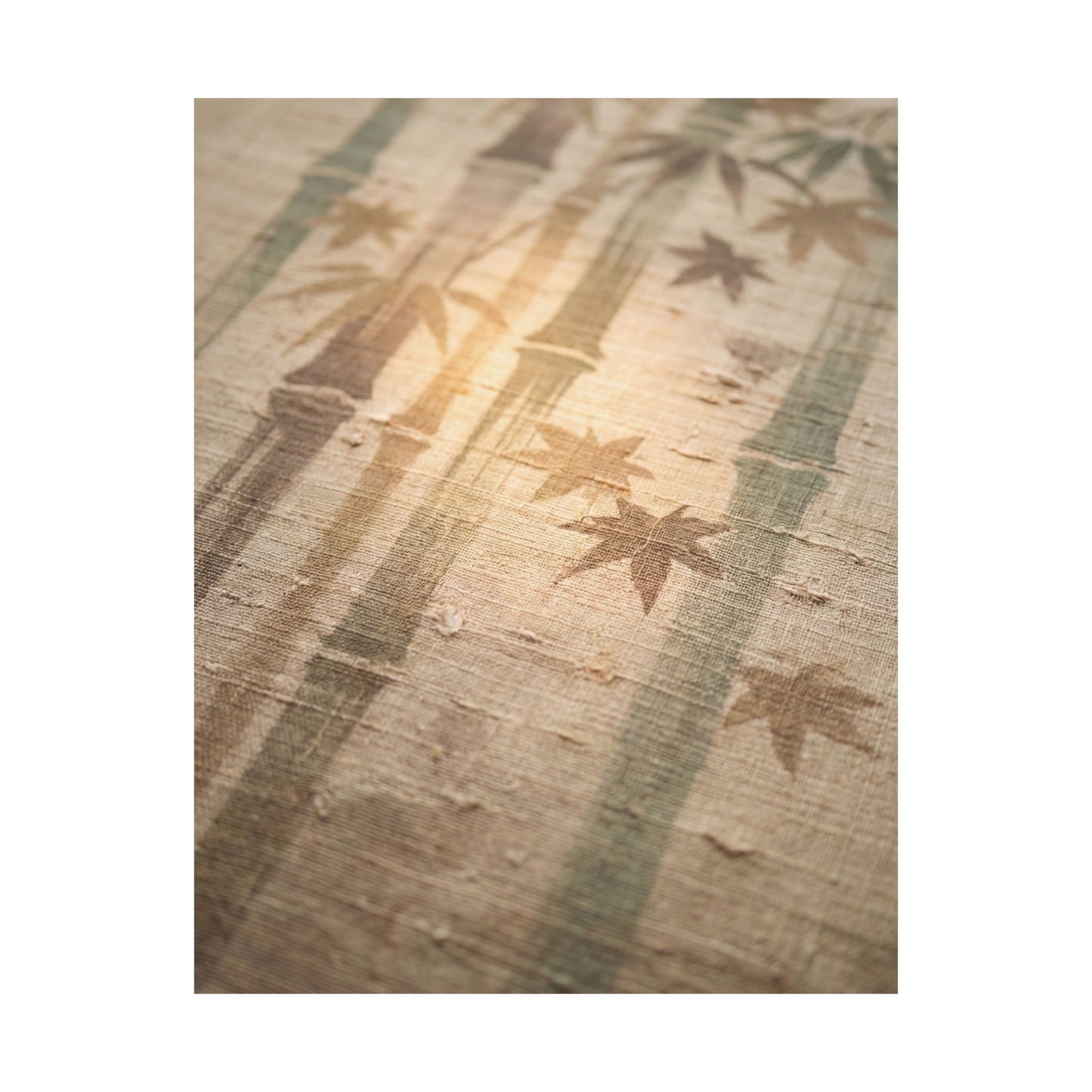 Japandi Bamboo Grove in Golden Hour | Japanese Pattern Wall Art Print