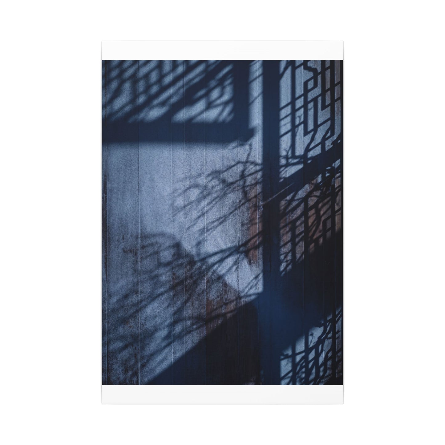 Shadow Play Moody Minimal Canvas Art | Moody Dark Japandi Art