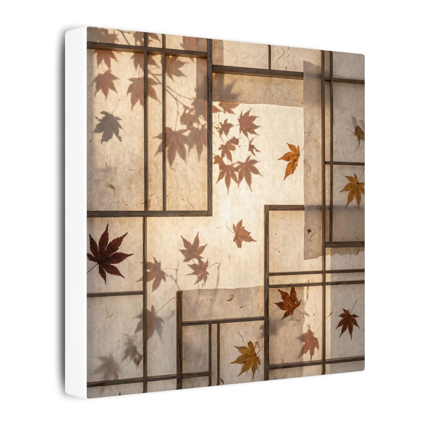 Shoji Screen Japanese Pattern Canvas Art | Neutral Japandi Art