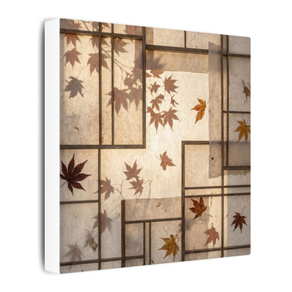 Shoji Screen Japanese Pattern Canvas Art | Neutral Japandi Art