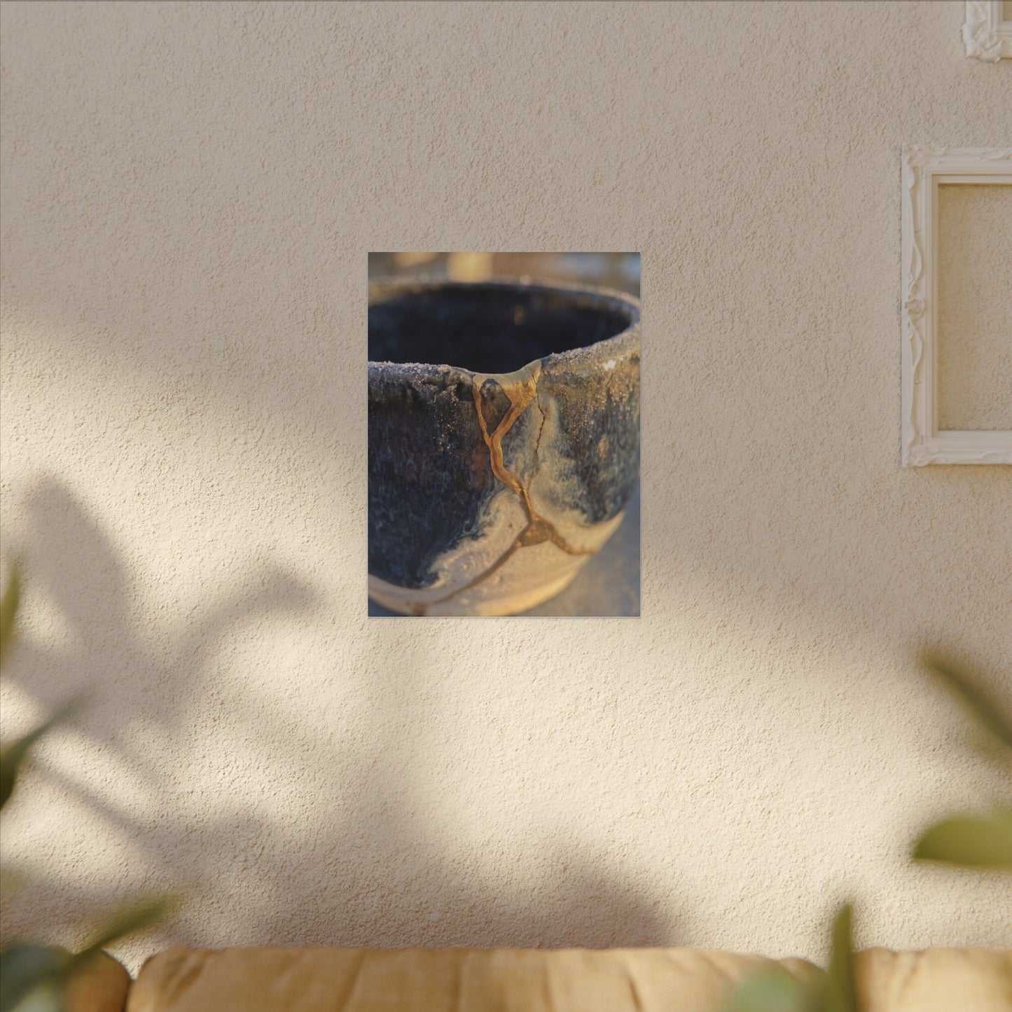 Winter Ceramic Bowl Gold Vein Canvas Art | Healing Decor