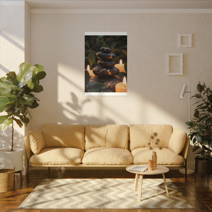 Summer River Stones Gold Vein Canvas Art | Philosophical Decor