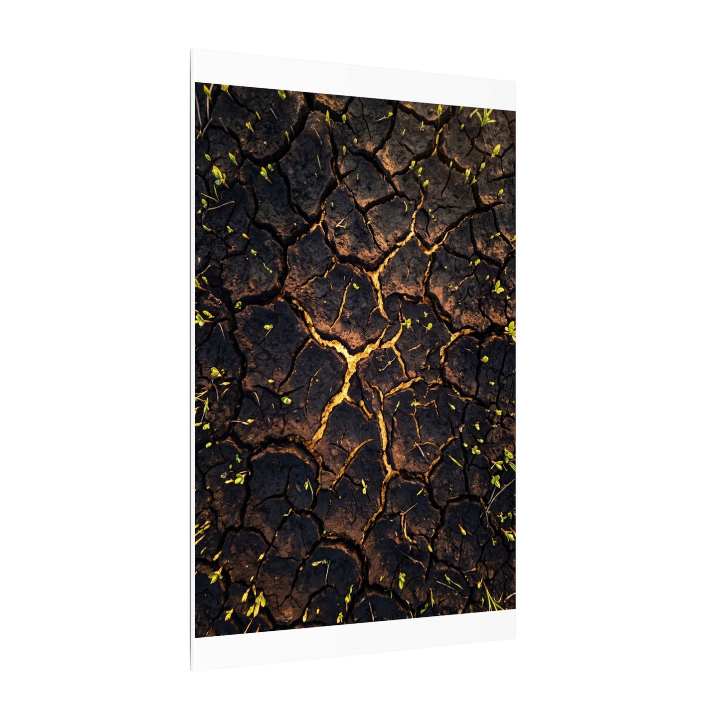 Cracked Earth Moody Minimal Canvas Art | Sophisticated Dark Japandi Art
