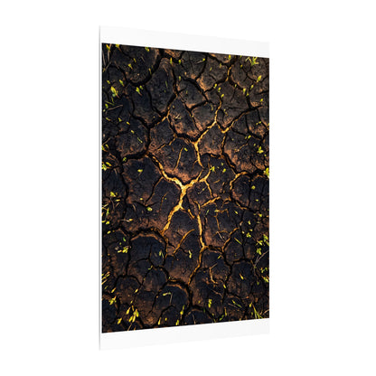 Cracked Earth Moody Minimal Canvas Art | Sophisticated Dark Japandi Art
