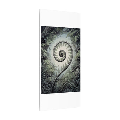 Zen Fern Unfurling in Dawn | Ukiyo E Inspired Canvas Art