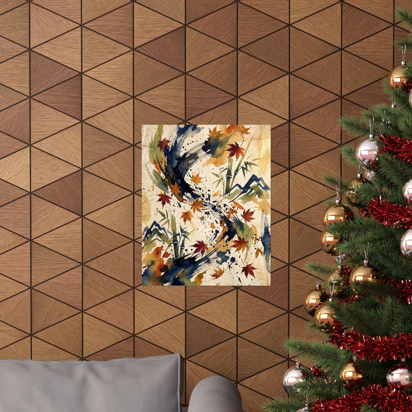 Golden Hour Ink Brushstroke Wall Art Print - Zen Shibui