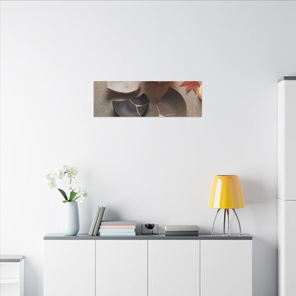 Candlelight Broken Pottery Canvas Art - Japandi Ma