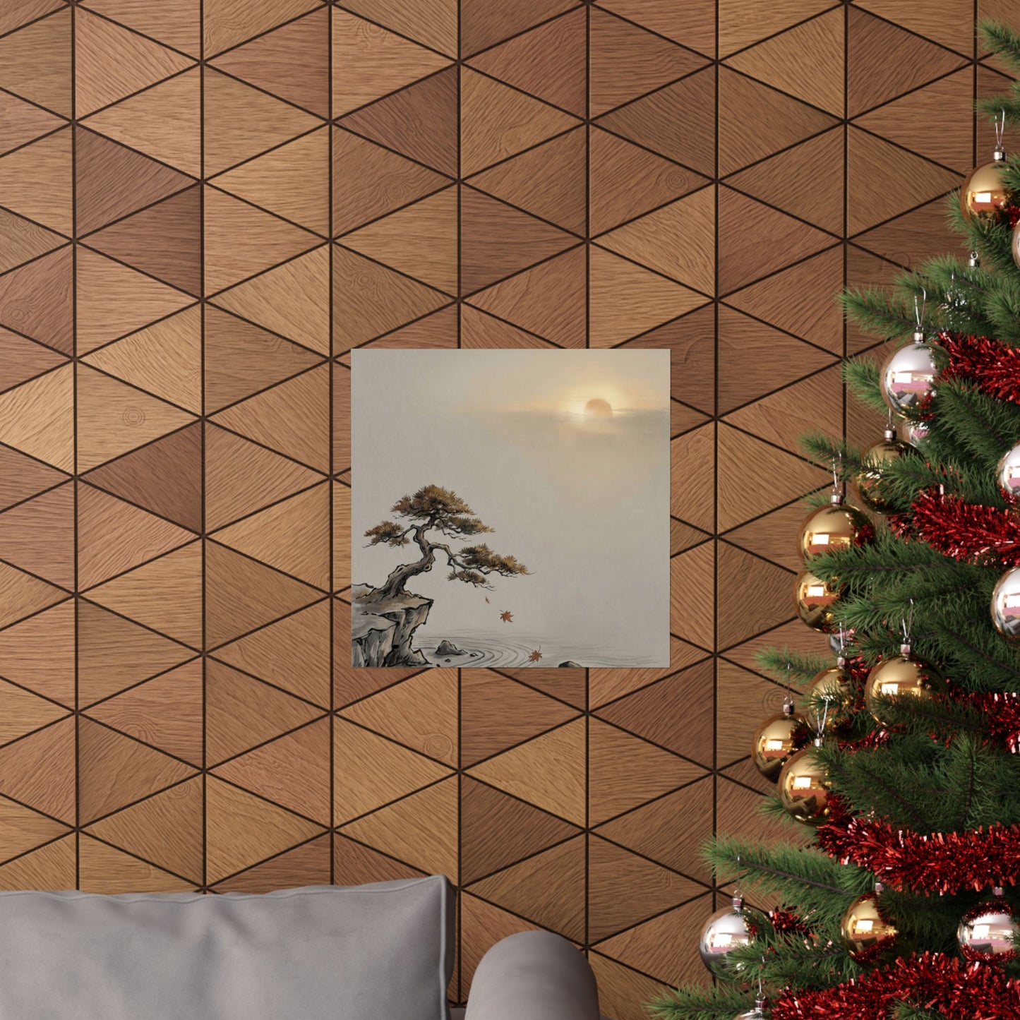 Pine Tree Autumn Wall Art Print | Zen Tranquil Design