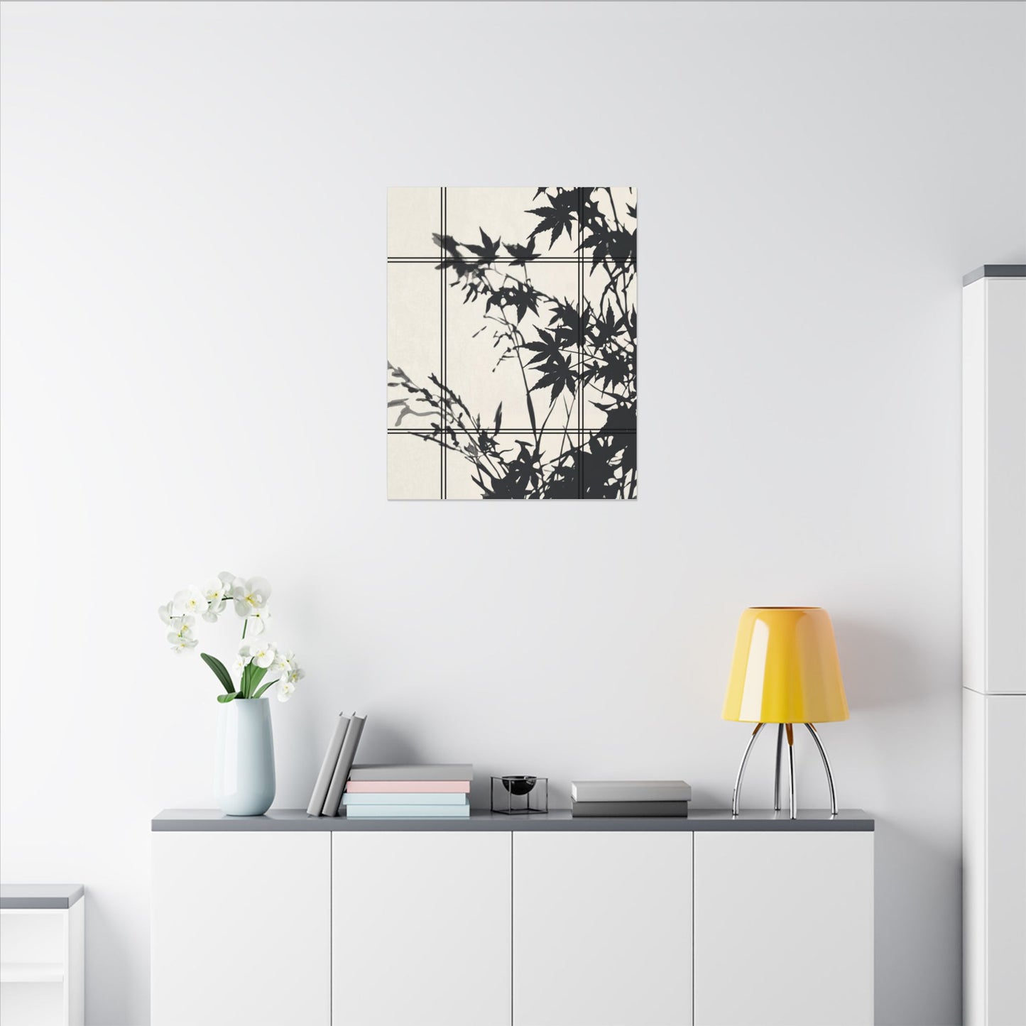 Shoji Screen Canvas Art | Summer Japandi Minimal Line Art