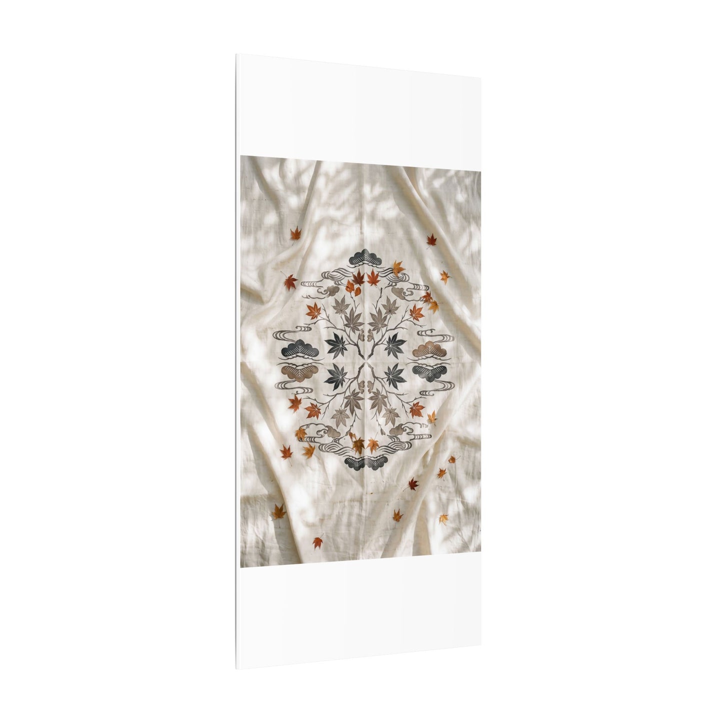 Elegant Silk Drape Canvas Art - Japanese Pattern Japandi