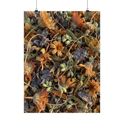 Spring Dried Flowers Japanese Pattern Wall Art Print | Warm Decor Art Print