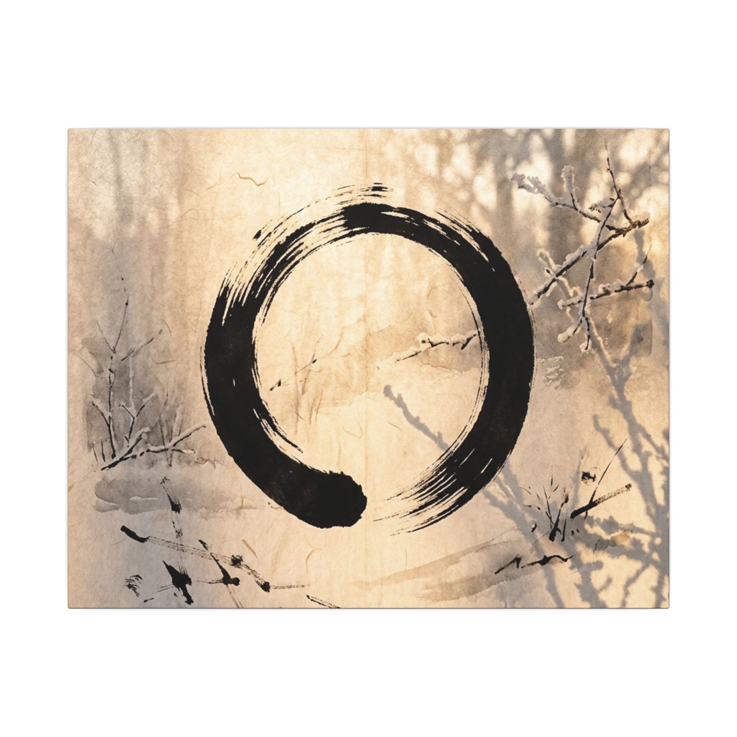 Shoji Screen Enso Canvas Art | Contemplative Zen Art Art Print
