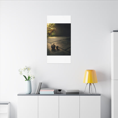 Dark Japandi Tea Ceremony in Golden Hour | Dark Texture Canvas Art