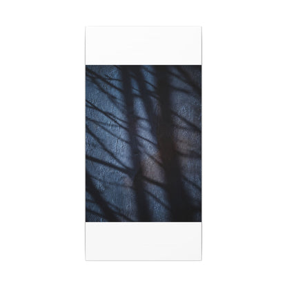 Dark Japandi Shadow Play in Moonlight | Moody Minimal Canvas Art