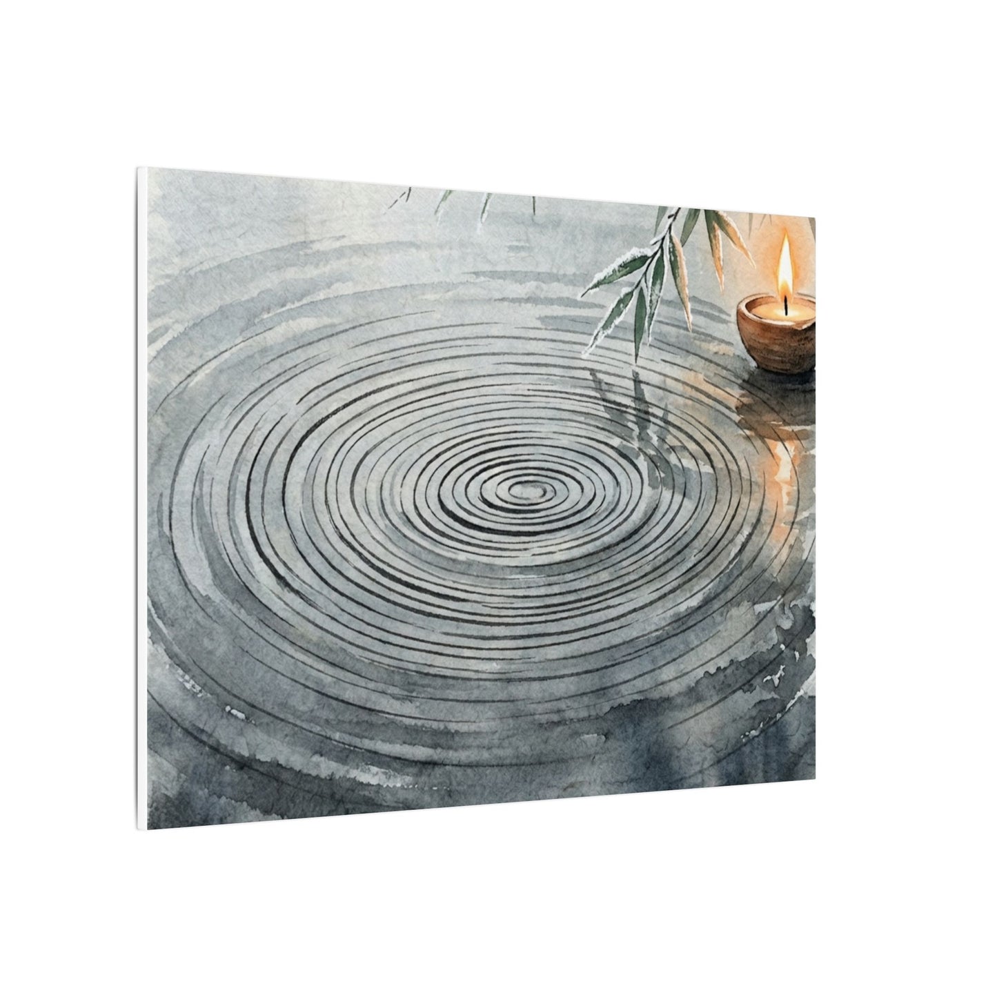 Water Ripple Sumi E Canvas Art | Calm Zen Art