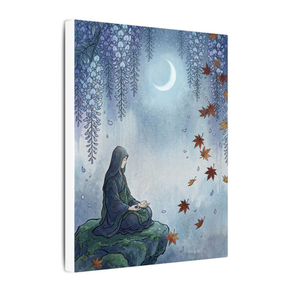 Zen Wisteria in Moonlight | Ukiyo E Inspired Canvas Art