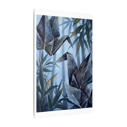 Paper Fold Canvas Art | Summer Kintsugi Crackle Gold Art