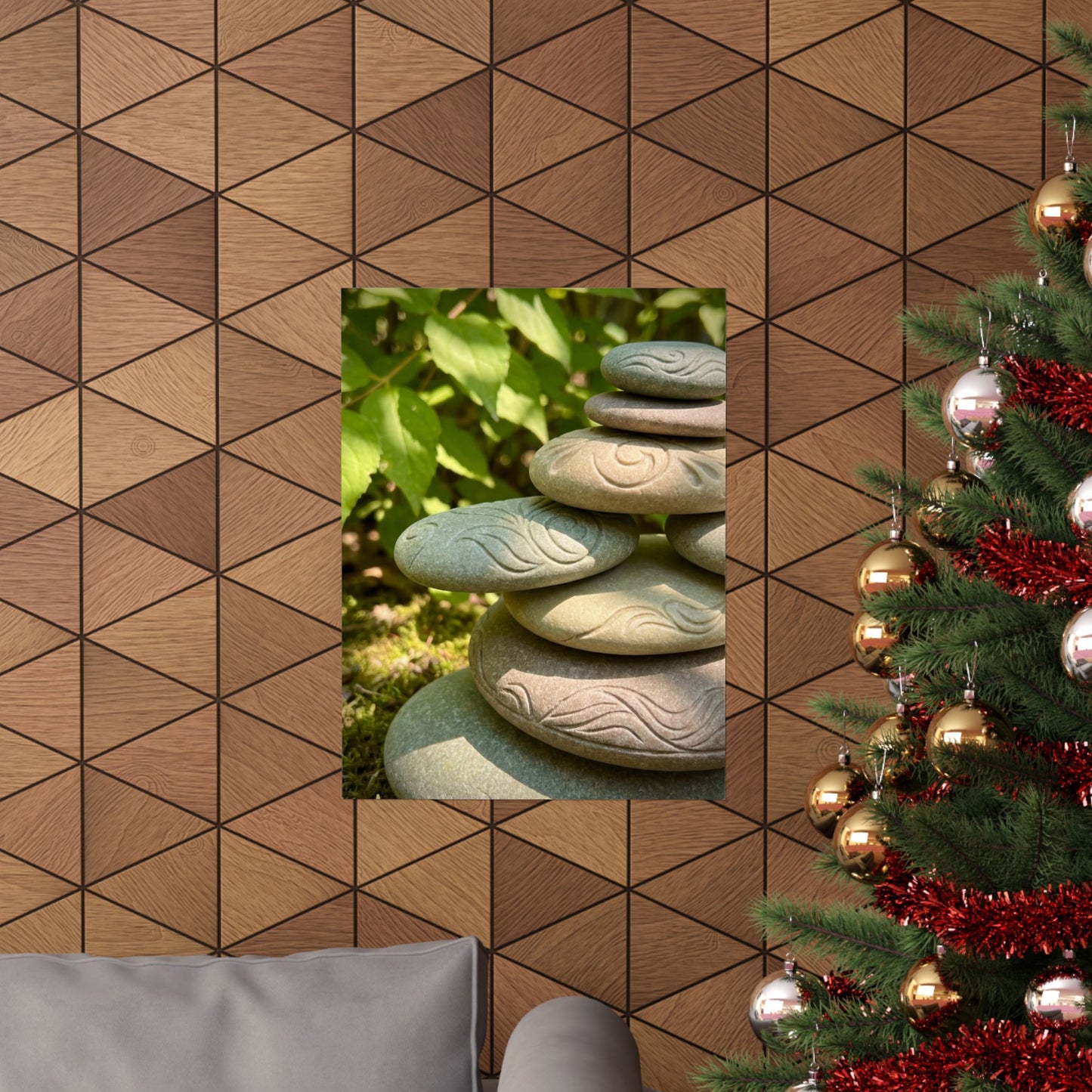 Dappled River Stones Wall Art Print - Japandi Fukinsei