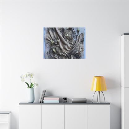 Japandi Silk Drape in Moonlight | Texture Canvas Art