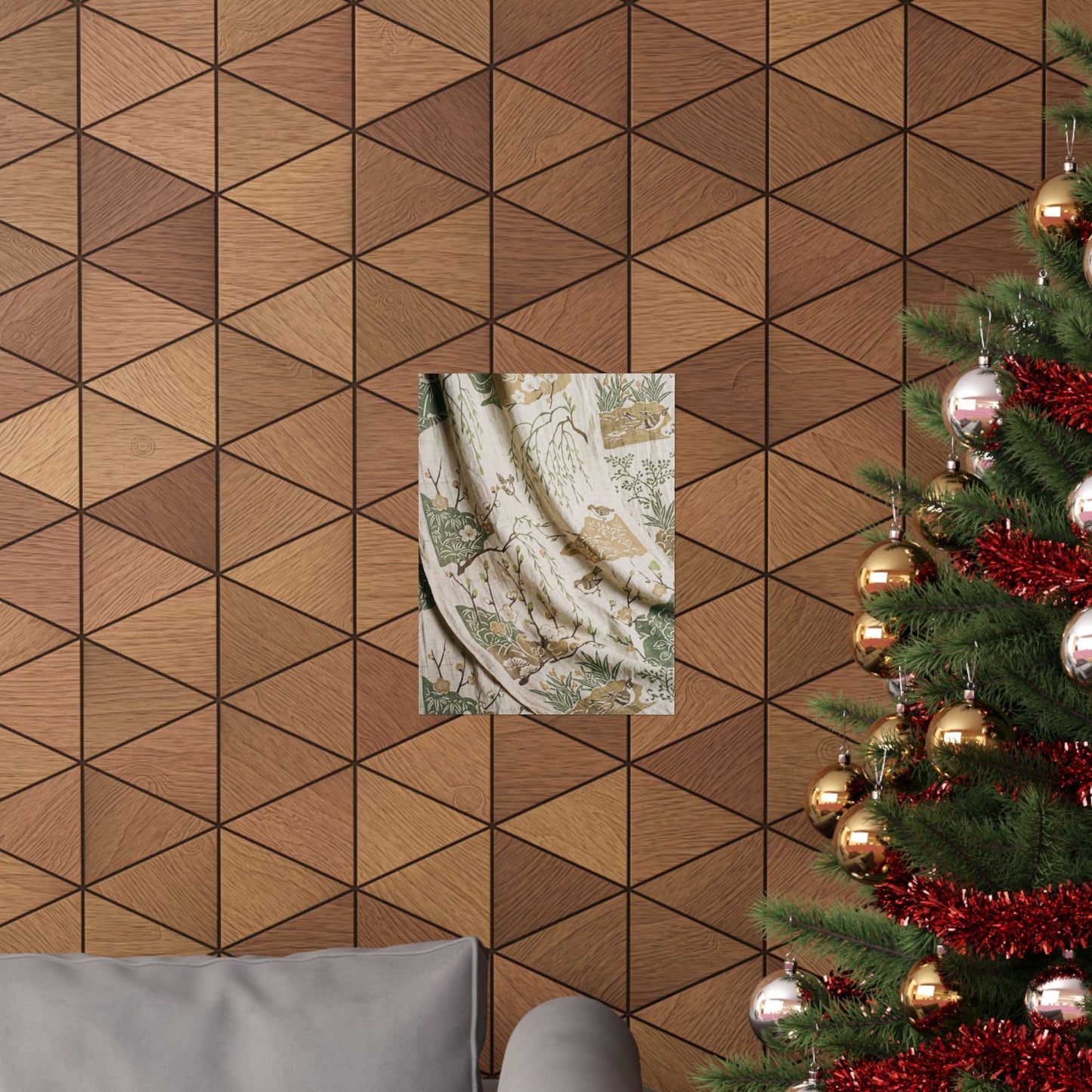 Silk Drape Japanese Pattern Wall Art Print | Neutral Japandi Art