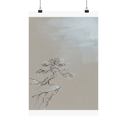 Ma Pine Tree Wall Art Print - Japandi Minimal Line Art Print