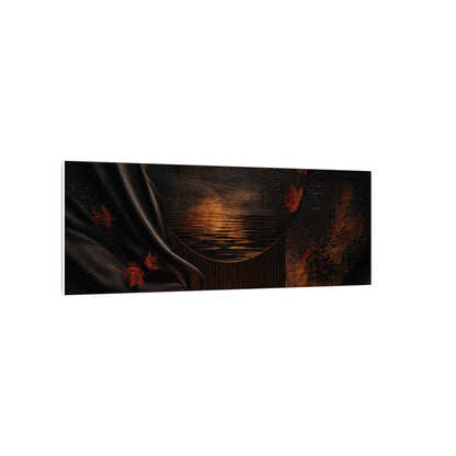 Silk Drape Autumn Canvas Art | Dark Japandi Moody Design