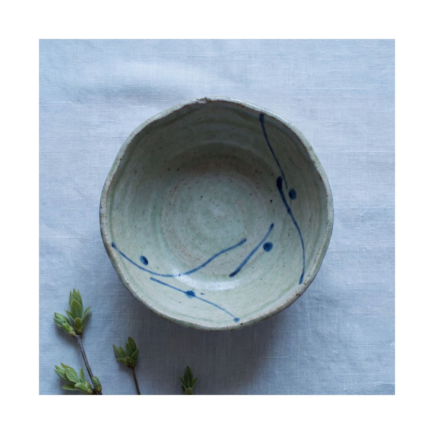 Japandi Ceramic Bowl in Moonlight | Minimal Line Wall Art Print