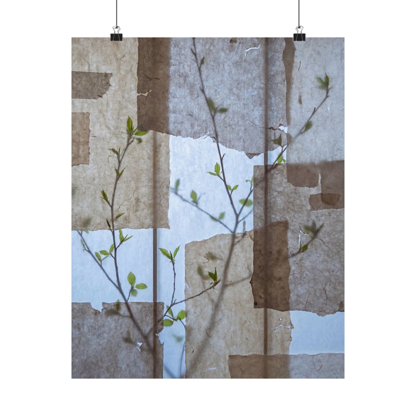 Shoji Screen Spring Wall Art Print | Japandi Earthy Design