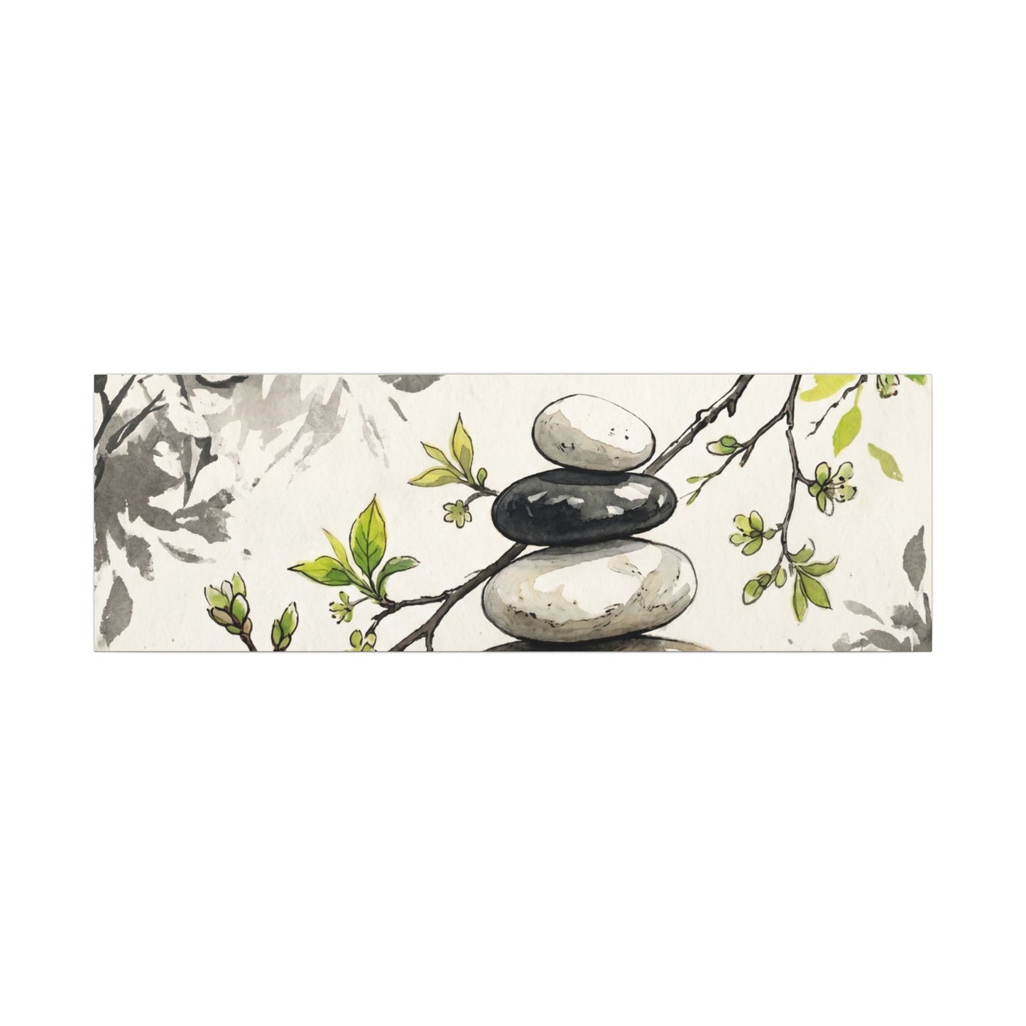 Spring River Stones Japanese Pattern Canvas Art | Elegant Decor
