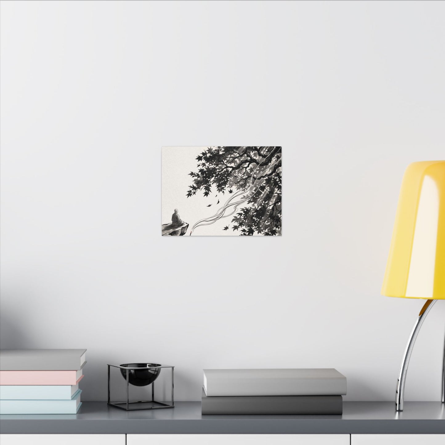 Serene Incense Smoke Canvas Art - Ukiyo E Inspired Zen
