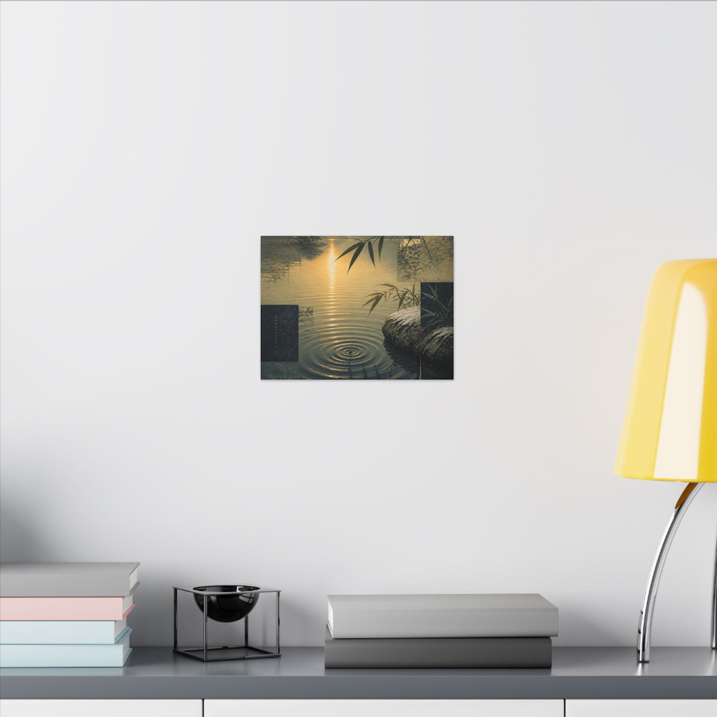 Zen Water Ripple in Golden Hour | Ukiyo E Inspired Canvas Art