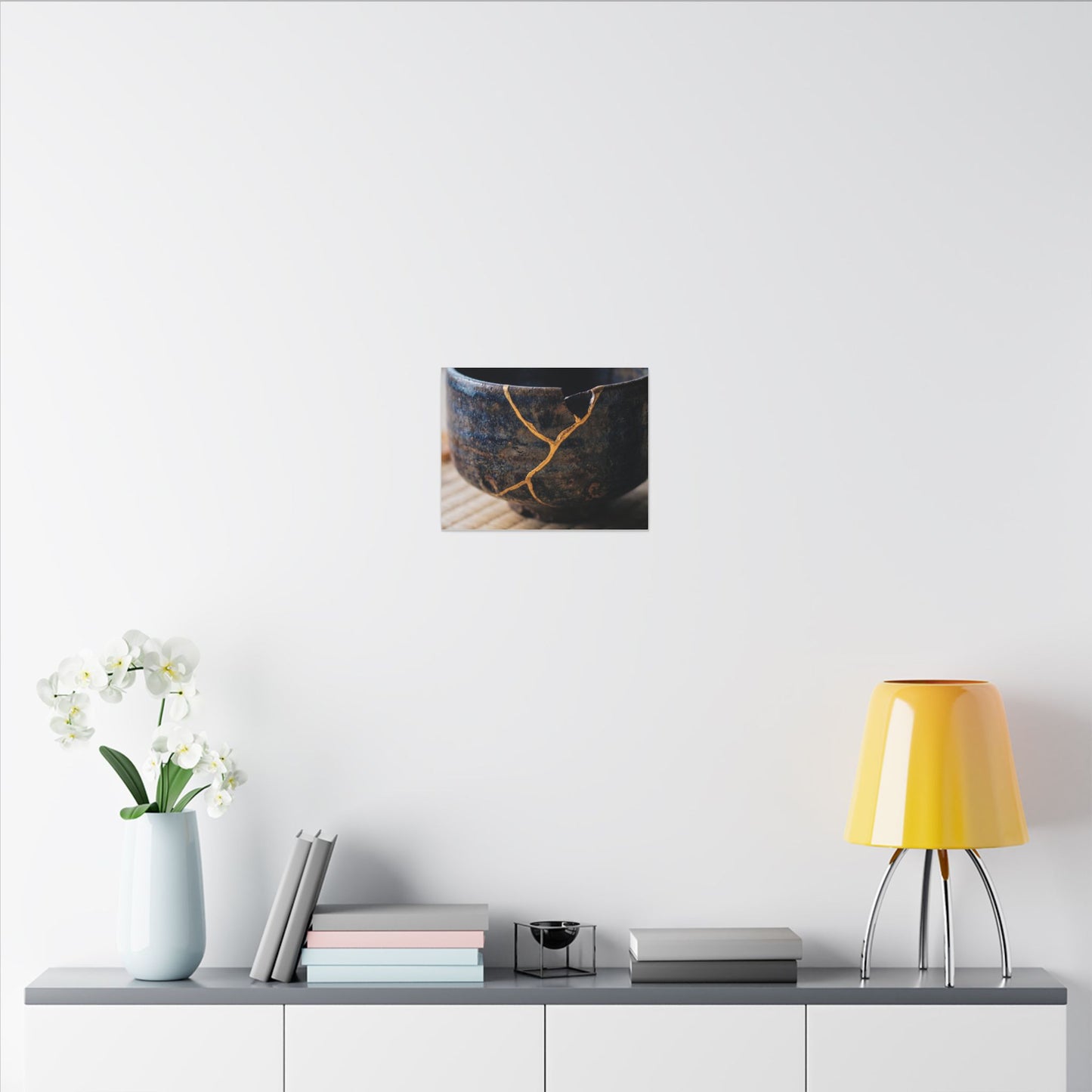 Tea Ceremony Autumn Canvas Art | Kintsugi Healing Design