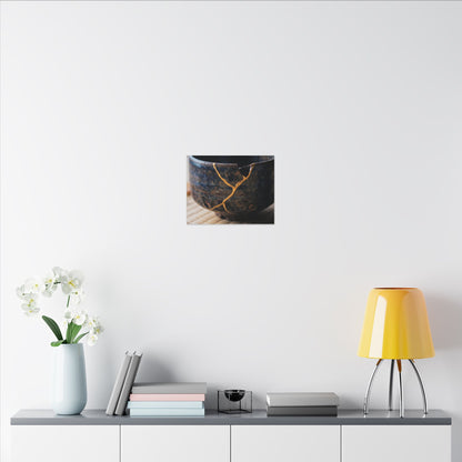 Tea Ceremony Autumn Canvas Art | Kintsugi Healing Design
