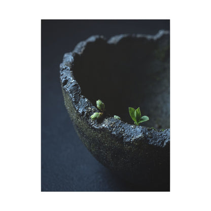 Ceramic Bowl Moody Minimal Canvas Art | Sophisticated Dark Japandi Art