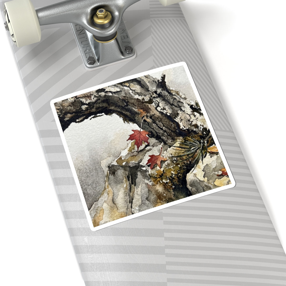 Pine Tree Watercolor Sticker | Elegant Japandi Art Art Print