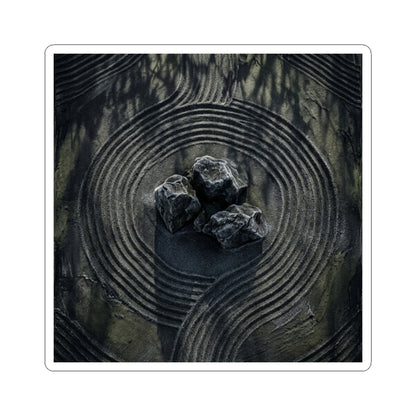 Rock Garden Sticker | Winter Dark Japandi Dark Texture Art