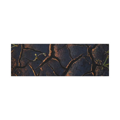 Cracked Earth Moody Minimal Canvas Art | Luxurious Dark Japandi Art