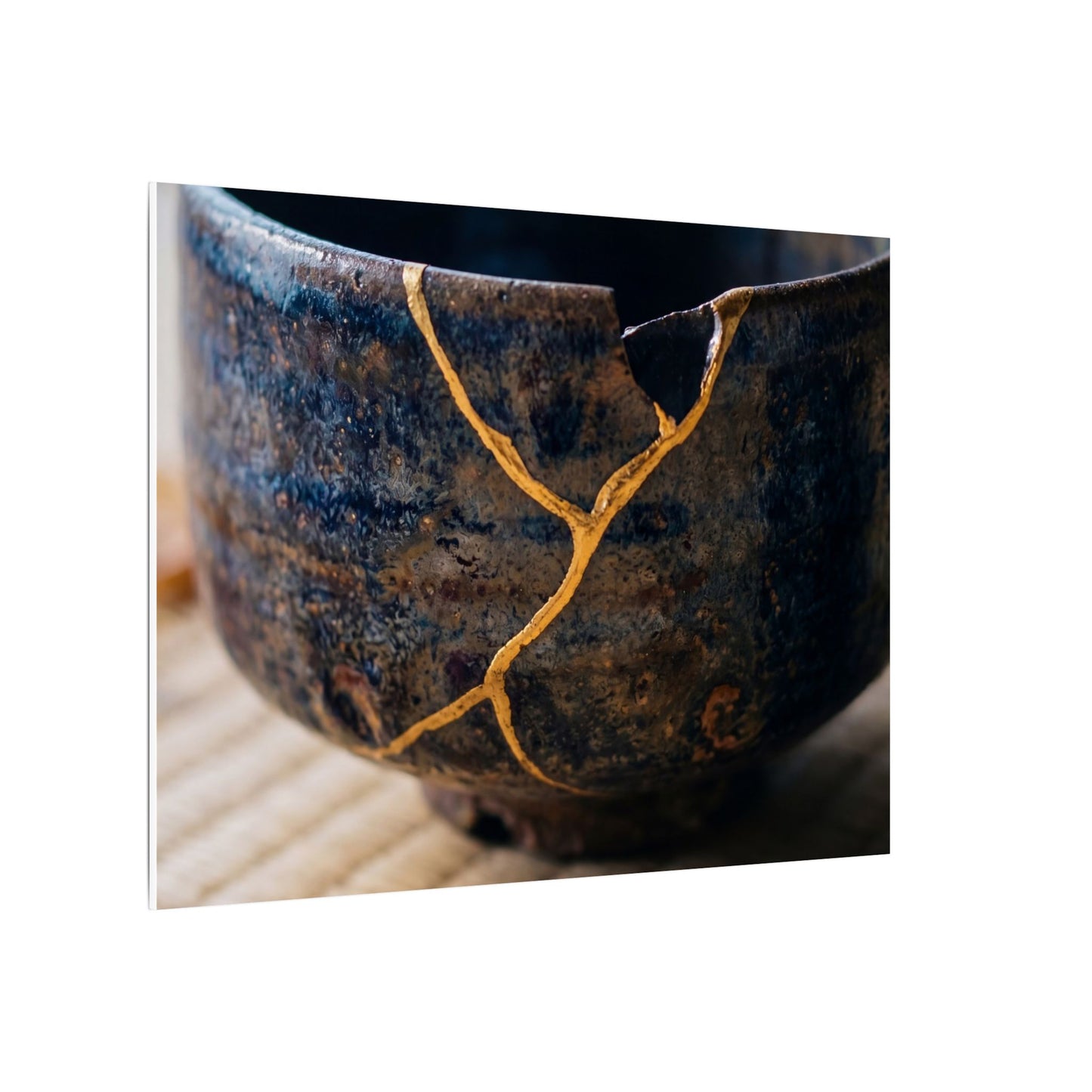 Tea Ceremony Autumn Canvas Art | Kintsugi Healing Design