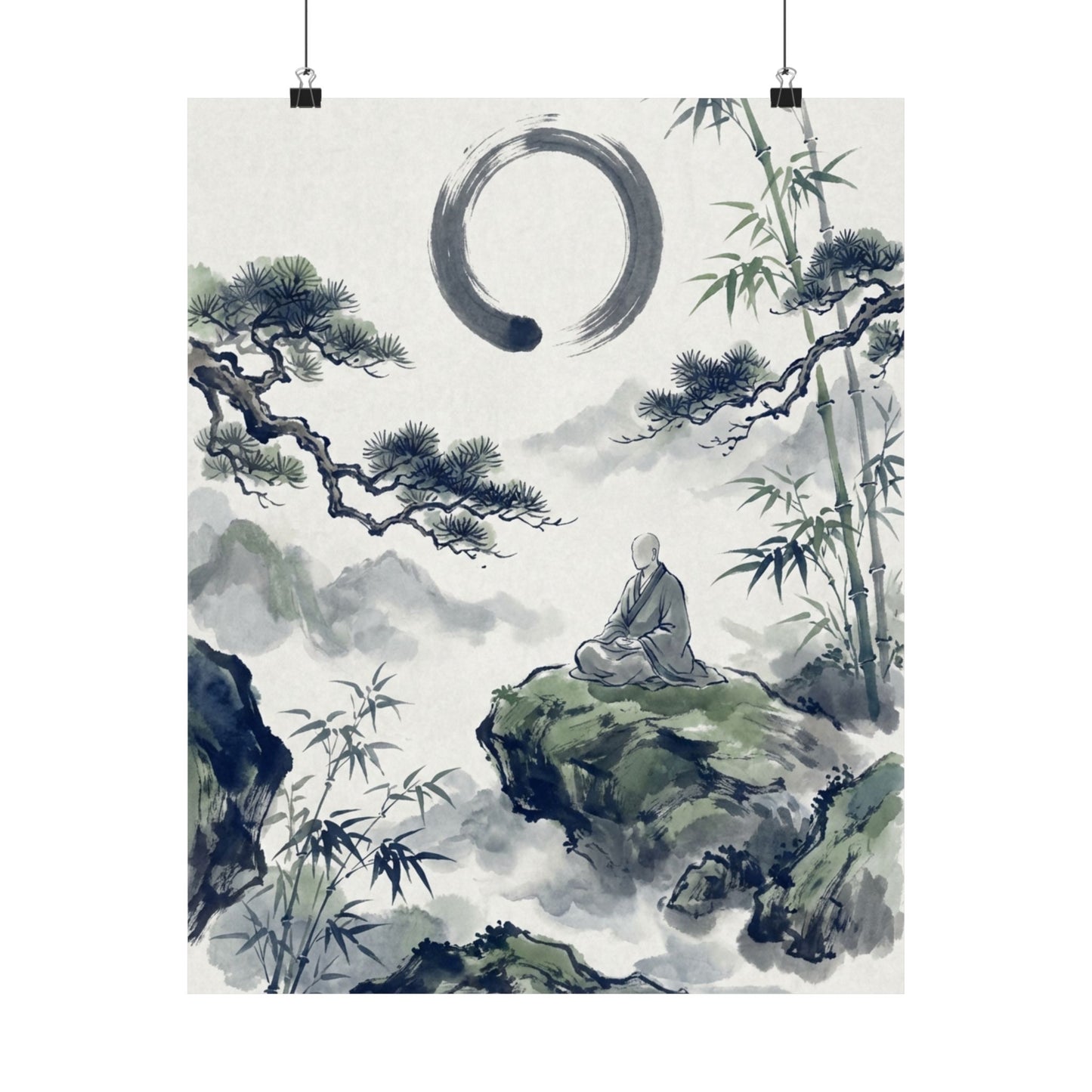Zen Sumi-e Wall Art Print Art Print