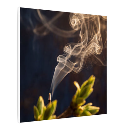 Golden Hour Incense Smoke Canvas Art - Dark Japandi Kanso